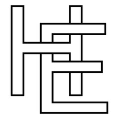Logo sign he eh icon, nft interlaced letters e h