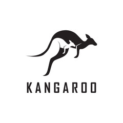 kangaroo logo vector with slogan template