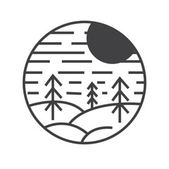 Circle Landscape Monoline