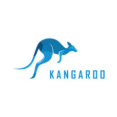 kangaroo logo vector with slogan template