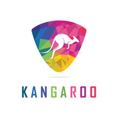 kangaroo logo vector with slogan template