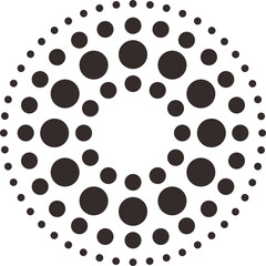 Minimalist dotted shape geometric design vector element