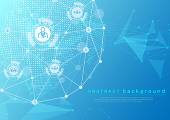 Abstract background image data network pattern and dots global network connection