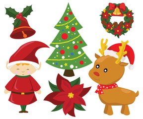 Fototapeta premium christmas reindeer set