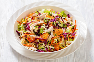 Chinese Chicken Salad with mandarins and veggies