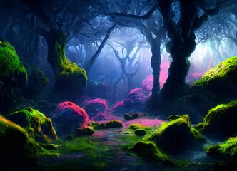 Magical fairytale forest