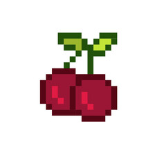 Pixel Fruits Icon Vector