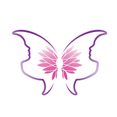 butterfly wings with petals and flower 