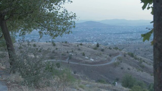 Graveyard is seen below the ancient city of Harput Elazig Province