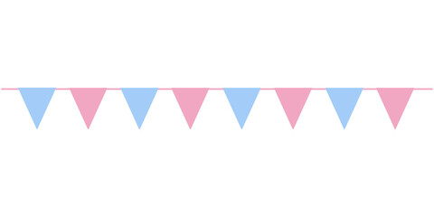 Pastel Pink and Blue Triangle Flag Birthday Party Banner