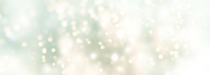 Abstract blue and green bokeh background - Christmas and Winter concept - Blurred bokeh light and...