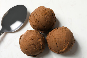 Concept of delicious food, ice cream, close up