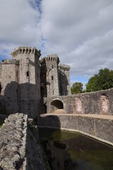 the ruins of raglan castle in Monmouthshire wales