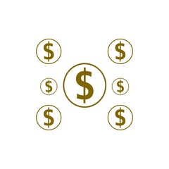 Money coin icon Dollar Money symbol
