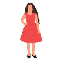 girl in a dress on a white background, isolated vector