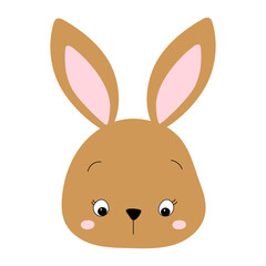 rabbit portrait on white background, isolated vector