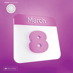 Calendar 8 March 3d Premium