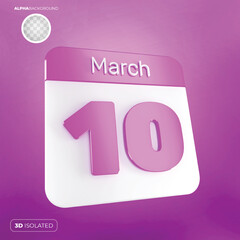 Calendar 10 March 3d Premium