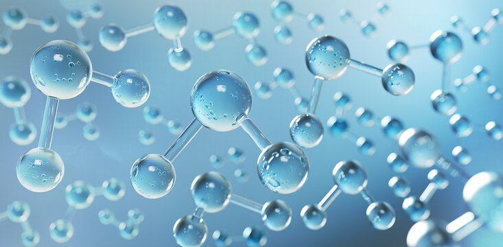 water molecule model, Science or medical background, 3d illustration.