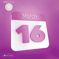 Calendar 16 March 3d Premium