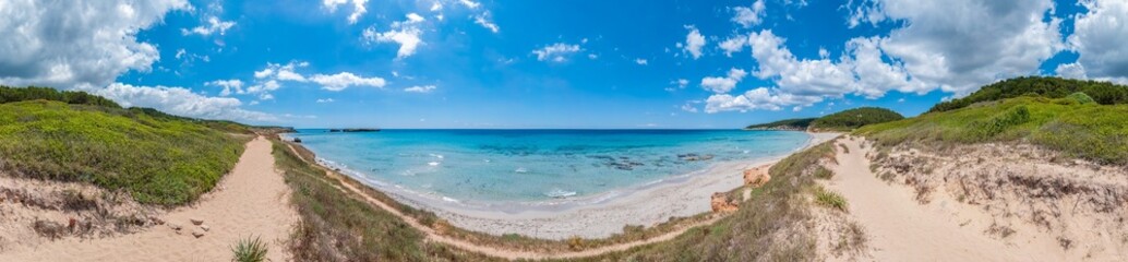 Fototapeta na wymiar Binigaus Beach in Menorca Island, Spain