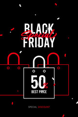 black friday event discount coupon vector