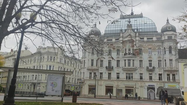 A beautiful building in Moscow near the New Arbat.