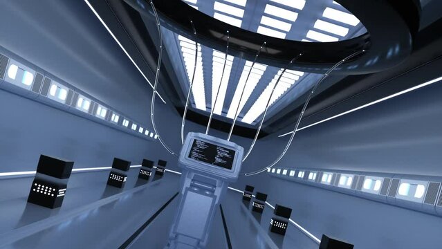 empty subway station with 3d rendered