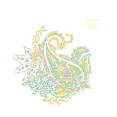 Fototapeta na wymiar Paisley vector isolated pattern. Damask floral illustration in batik style