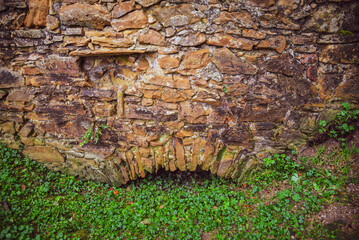 Ruins of medieval castle Zborov, Slovakia. Autumn time