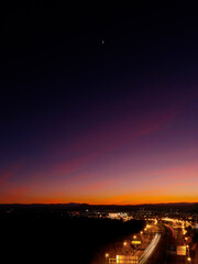 sunset over the city