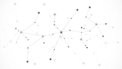 Abstract background and geometric pattern with connecting the dots and lines. Networking concept, internet connection and global communication