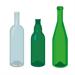 bottle, glass bottle, empty bottle, green glass