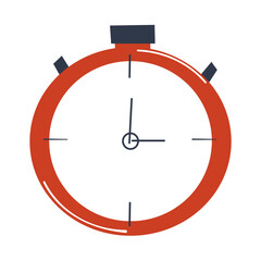 Stop time, count seconds minutes. Stopwatch. Flat illustration. PNG