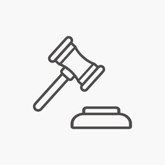 auction icon vector isolated. gavel, judge, law sign symbol