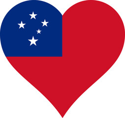 Samoa Heart Flag. Samoan Love Shape Country Nation National Flag Sign Symbol Banner. Transparent PNG Flattened JPG Flat JPEG