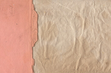 Old vintage rough crumpled paper with scratches and stains texture