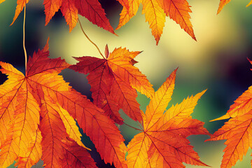 Fall Tree Leaves Autumn Color Seamless Texture Pattern Tiled Repeatable Tessellation Background Image