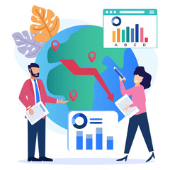 Illustration vector graphic cartoon character of global crisis