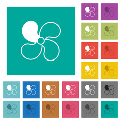 Car fan level 1 square flat multi colored icons
