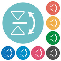 Vertical flip outline flat round icons