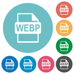 WEBP file format flat round icons