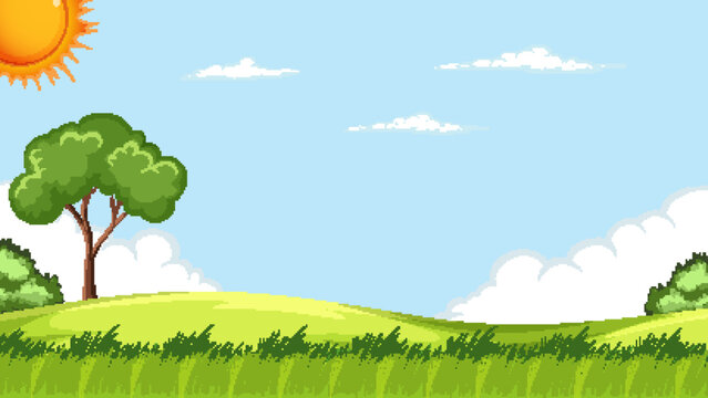 Meadow landscape background vector