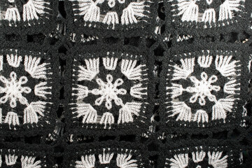 Close up of handmade crochet pattern.