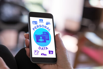 Personal data concept on a smartphone