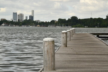 Pier in Rotterdam lake