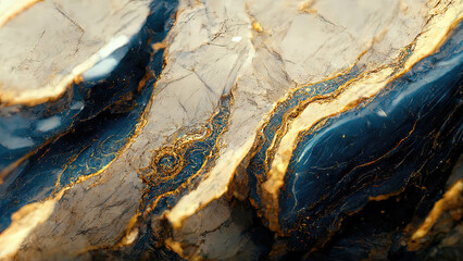 Beautiful close up of a marble stone white, gold, blue green, teal colors. 