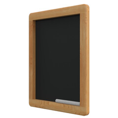 3d rendering illustration of a wooden chalkboard frame
