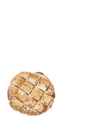 Bun watercolor and pencil illustration. Baking design element Hand painted food png clipart. Bakery, cafe, restaurant menu element. Recipe book, cooking book graphics. 