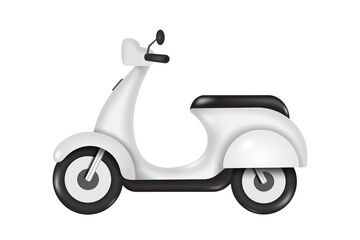 white scootter or motorcycle